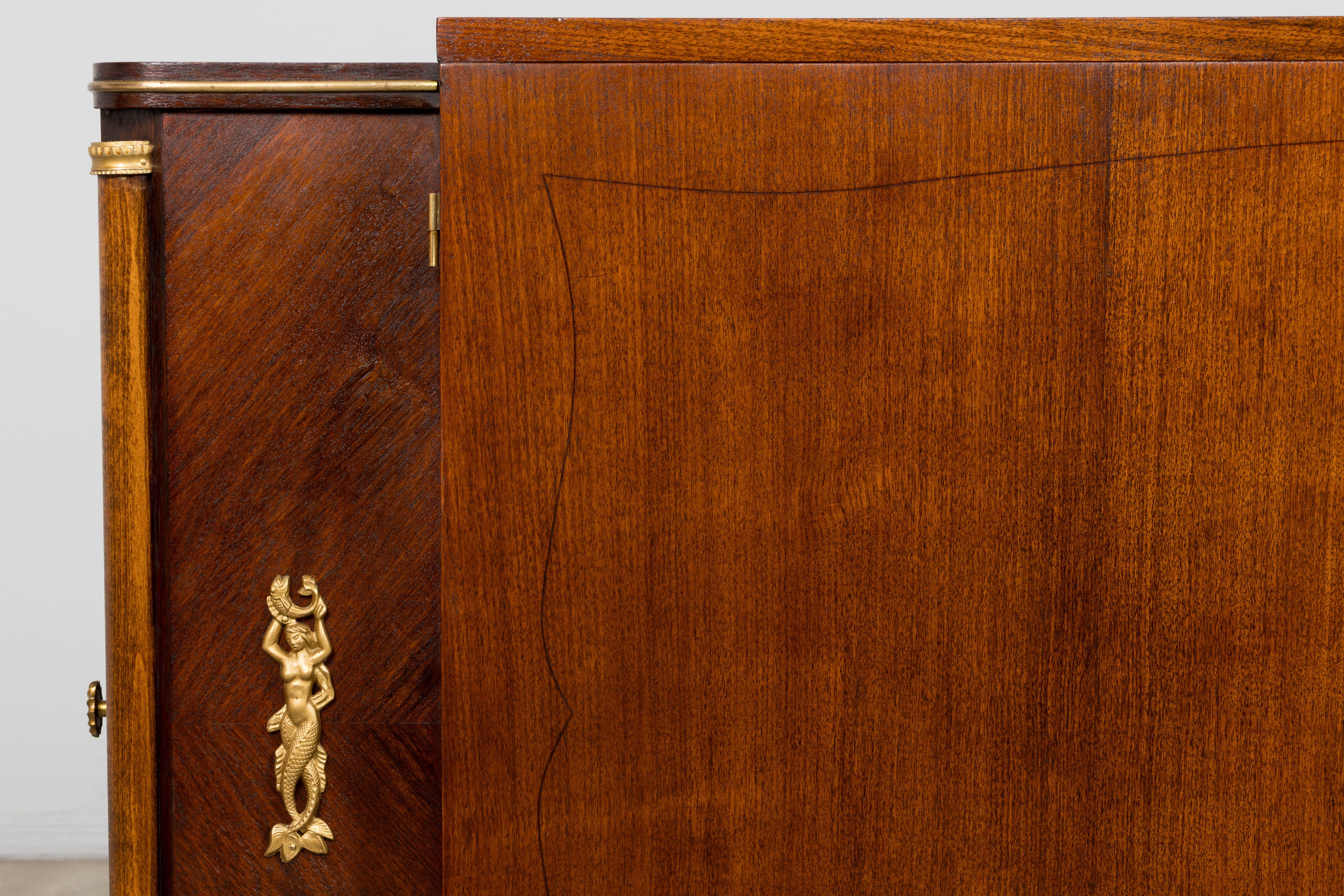 1930s French Parisian Art Deco Walnut Sideboard