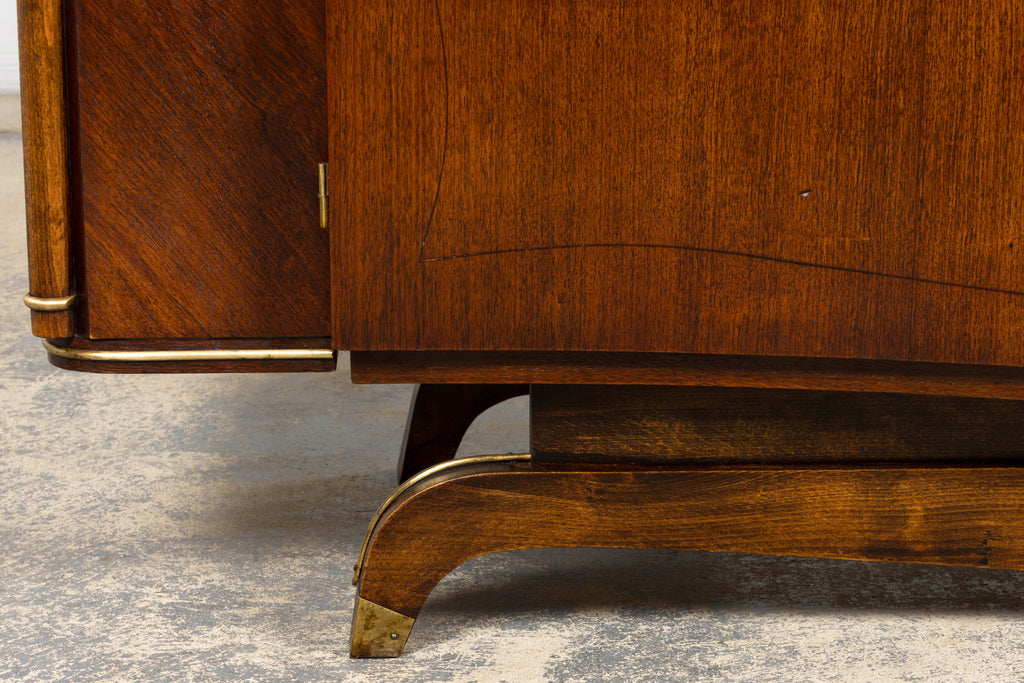 1930s French Parisian Art Deco Walnut Sideboard