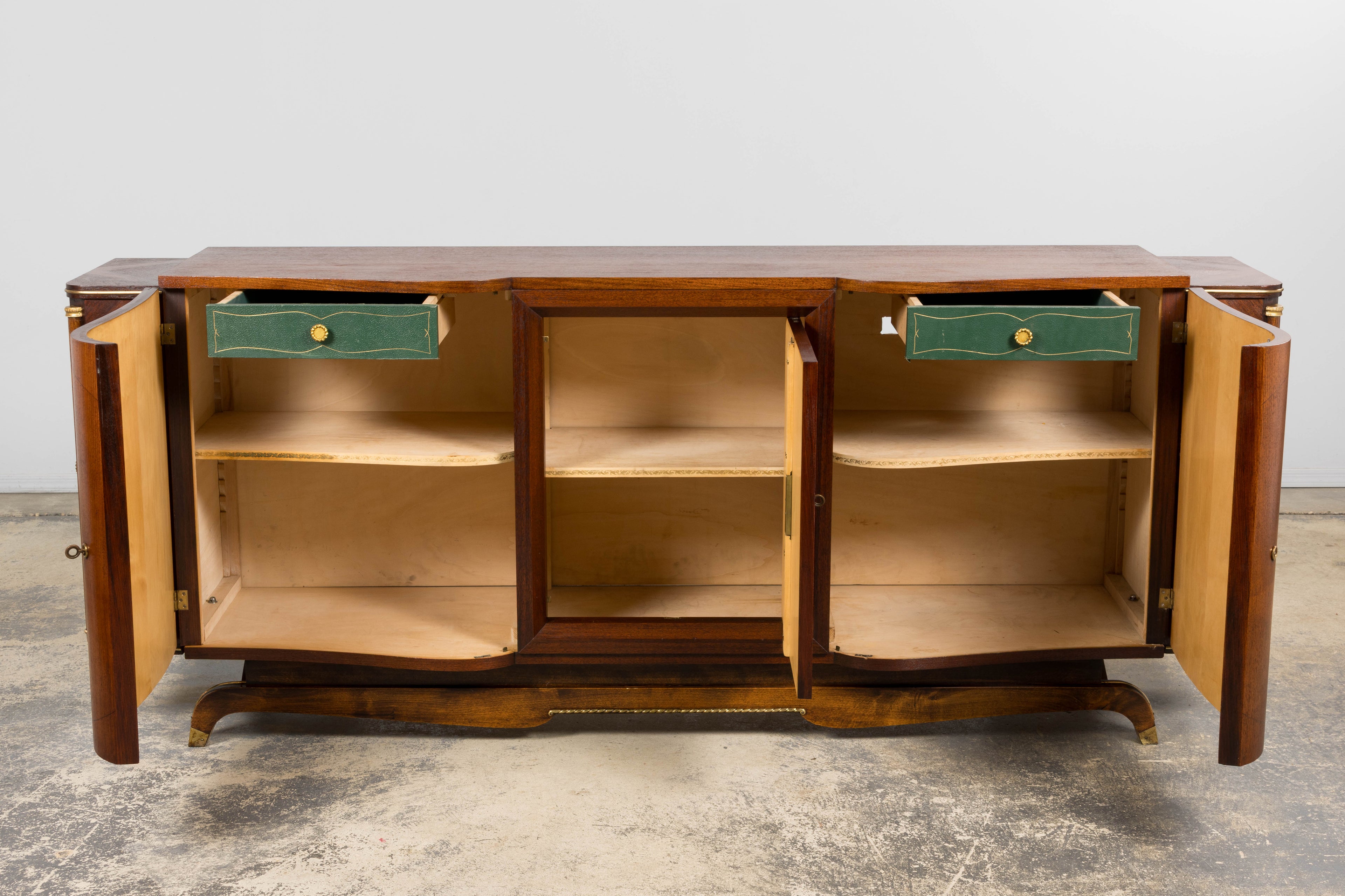 1930s French Parisian Art Deco Walnut Sideboard