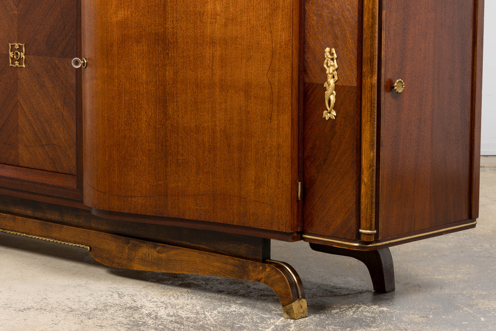 1930s French Parisian Art Deco Walnut Sideboard