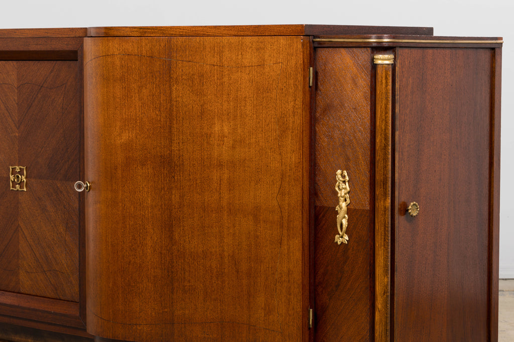 1930s French Parisian Art Deco Walnut Sideboard