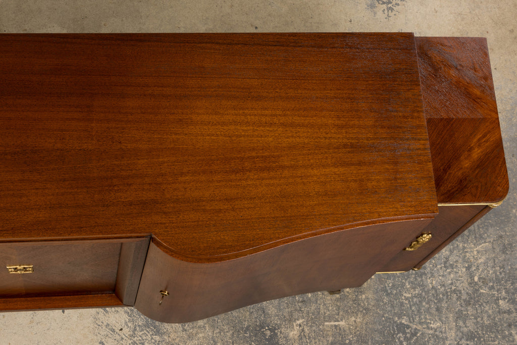 1930s French Parisian Art Deco Walnut Sideboard