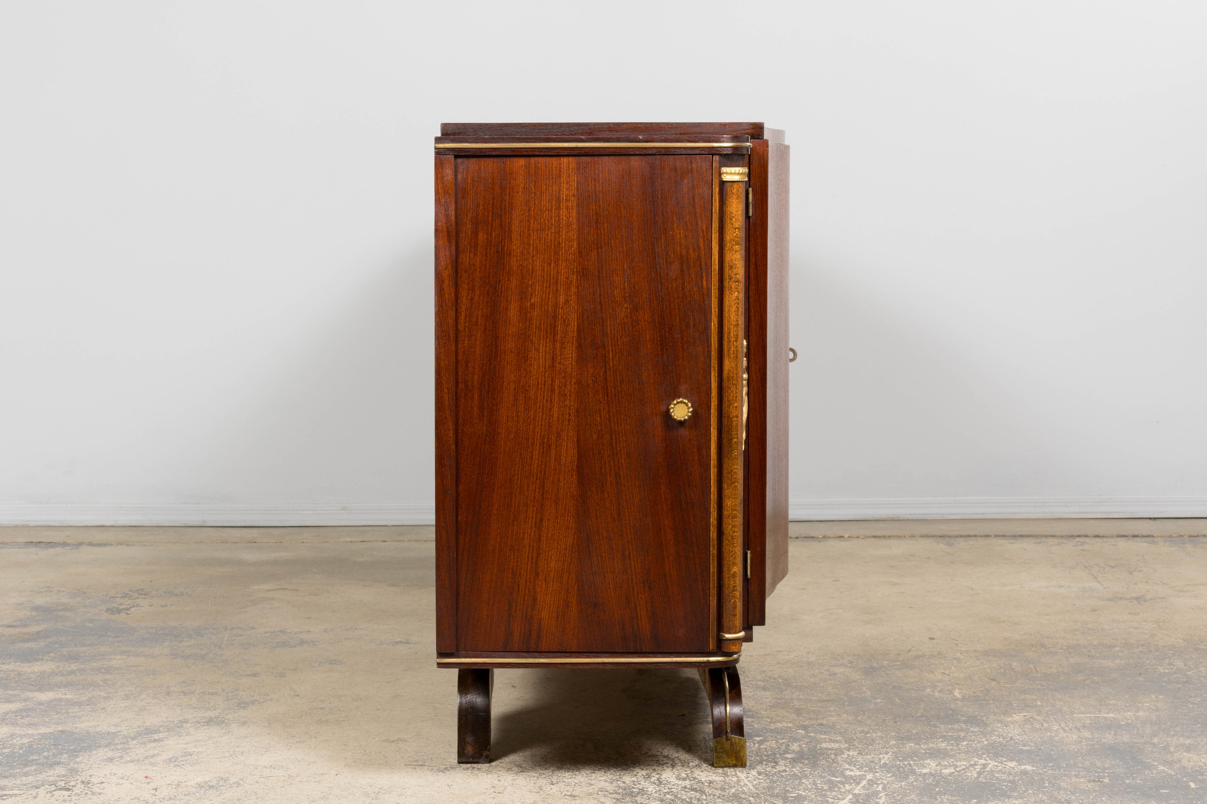 1930s French Parisian Art Deco Walnut Sideboard