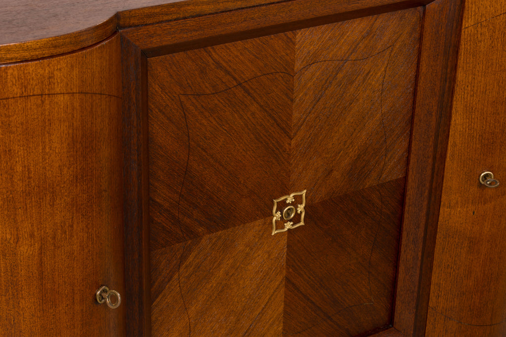 1930s French Parisian Art Deco Walnut Sideboard