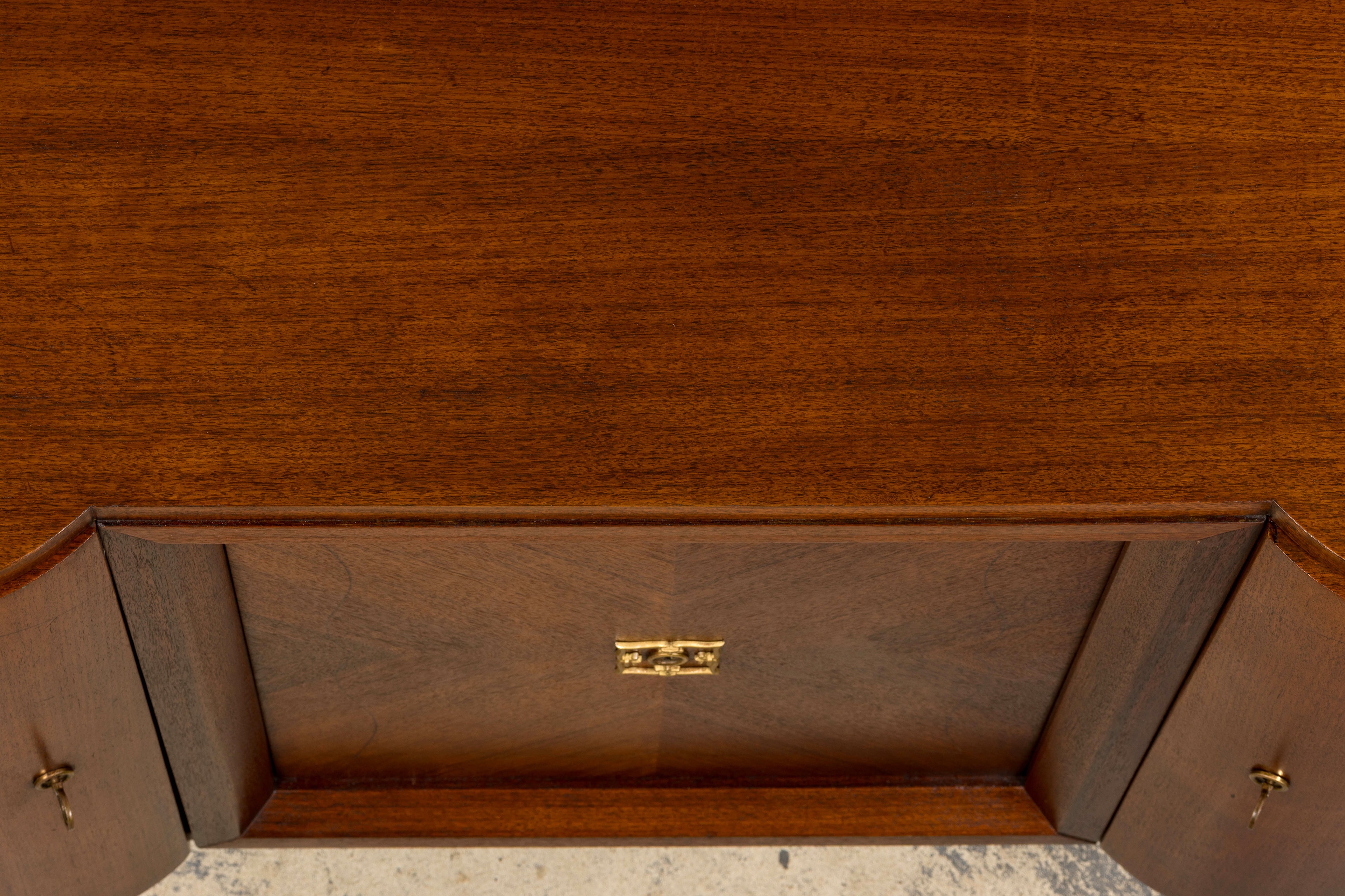 1930s French Parisian Art Deco Walnut Sideboard