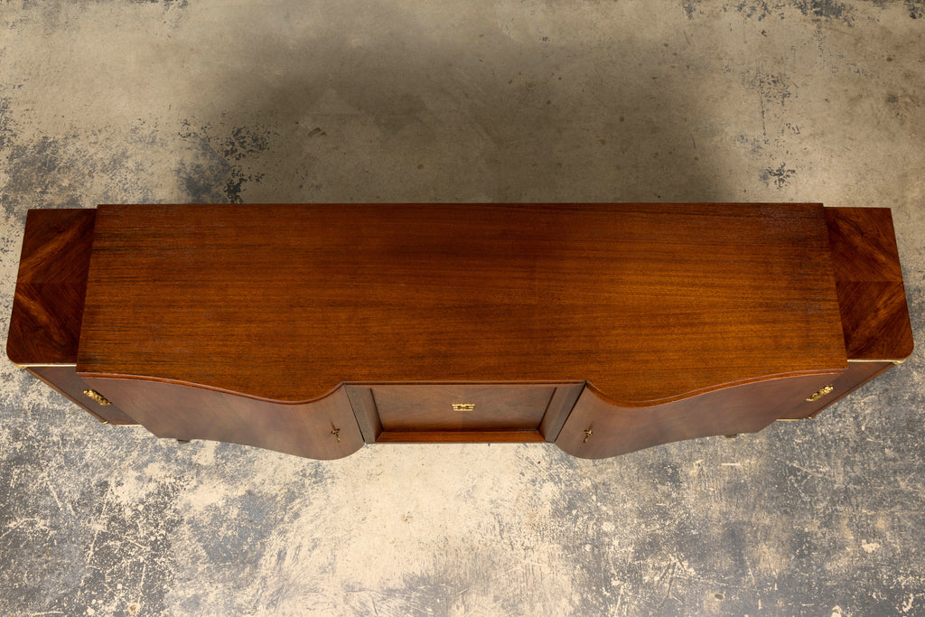 1930s French Parisian Art Deco Walnut Sideboard