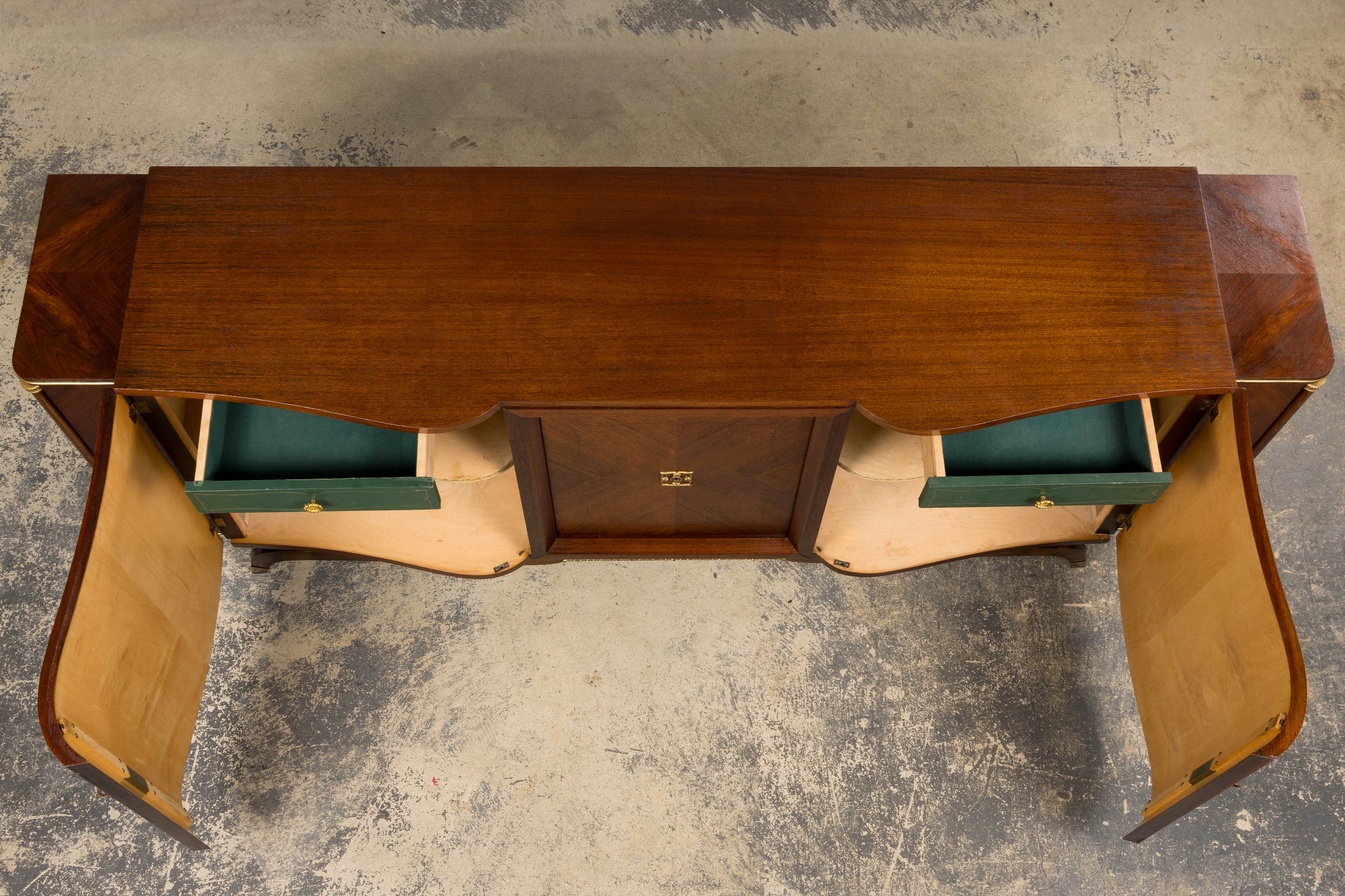 1930s French Parisian Art Deco Walnut Sideboard