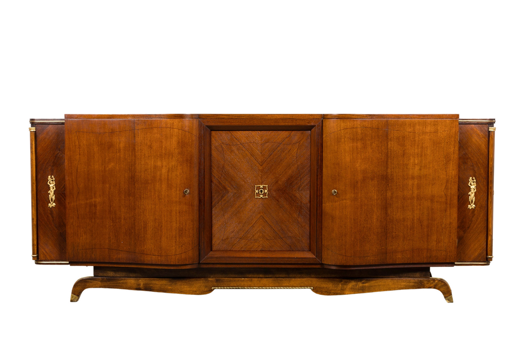 1930s French Parisian Art Deco Walnut Sideboard