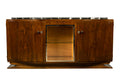 1930s French Art Deco Walnut Sideboard with Black Marble Top
