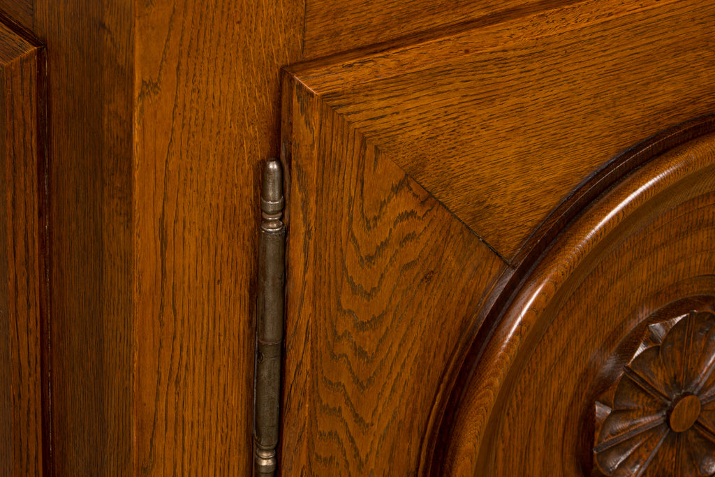 1940s French Art Deco Brutalist Oak Sideboard in the Style of Charles Dudouyt