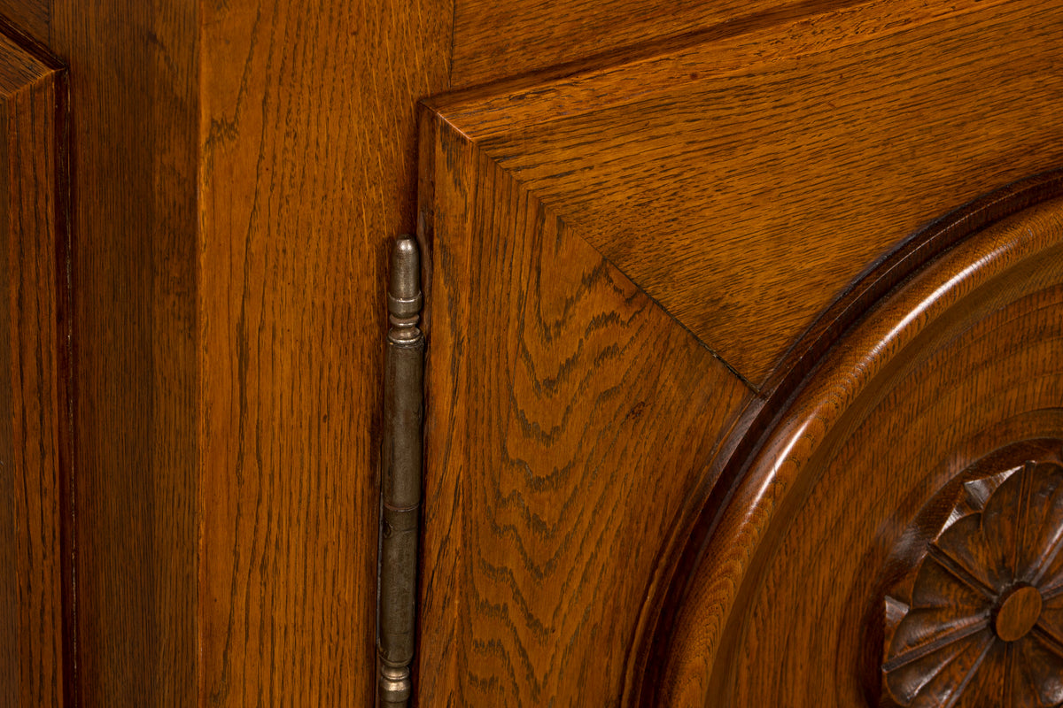 1940s French Art Deco Brutalist Oak Sideboard in the Style of Charles Dudouyt
