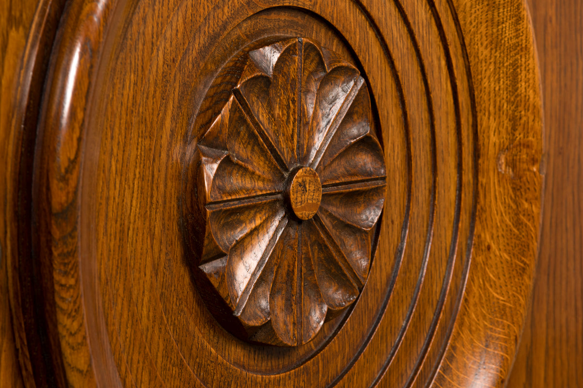 1940s French Art Deco Brutalist Oak Sideboard in the Style of Charles Dudouyt