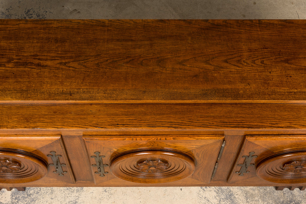 1940s French Art Deco Brutalist Oak Sideboard in the Style of Charles Dudouyt