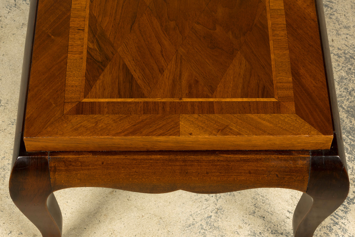 1940s French Art Deco Walnut Parquetry Coffee Table