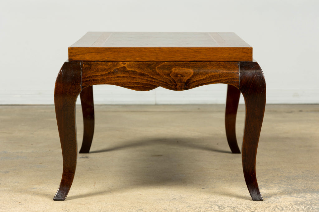 1940s French Art Deco Walnut Parquetry Coffee Table