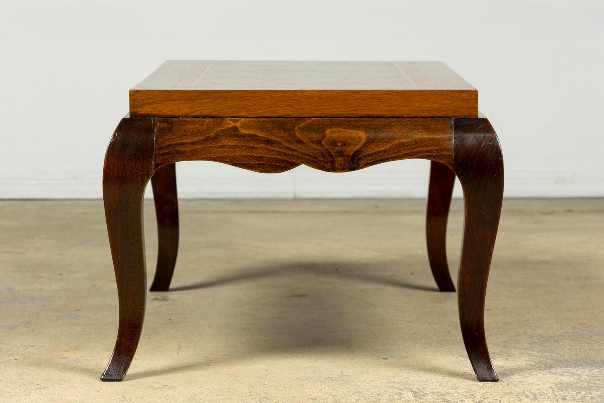 1940s French Art Deco Walnut Parquetry Coffee Table