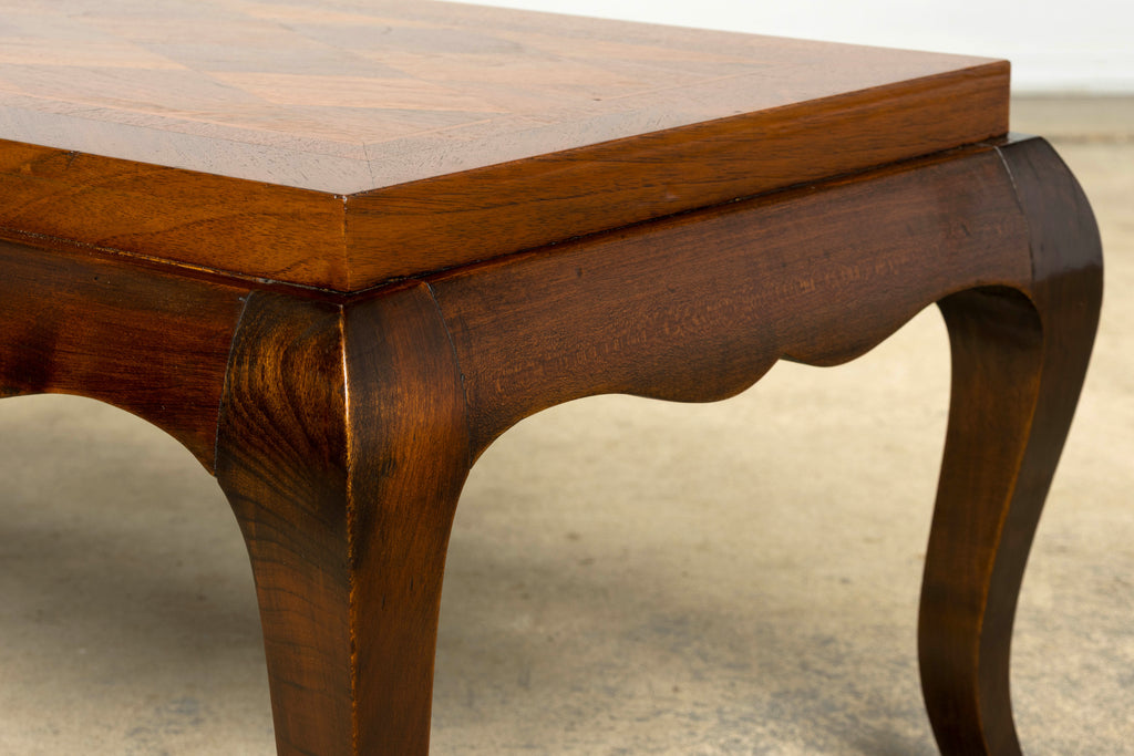 1940s French Art Deco Walnut Parquetry Coffee Table