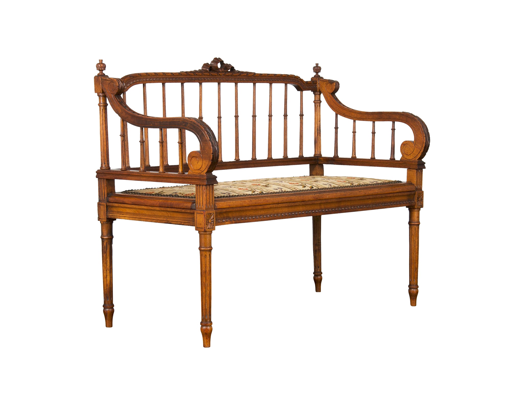19th Century French Neoclassical Louis XVI Style Cane Walnut Bergere A -  StandoutSpaces