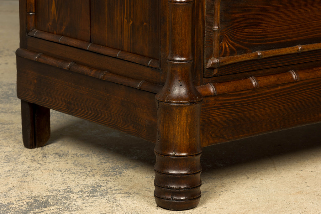 19th Century French Napoleon III Bamboo Dresser with Carrara Marble and Mirror