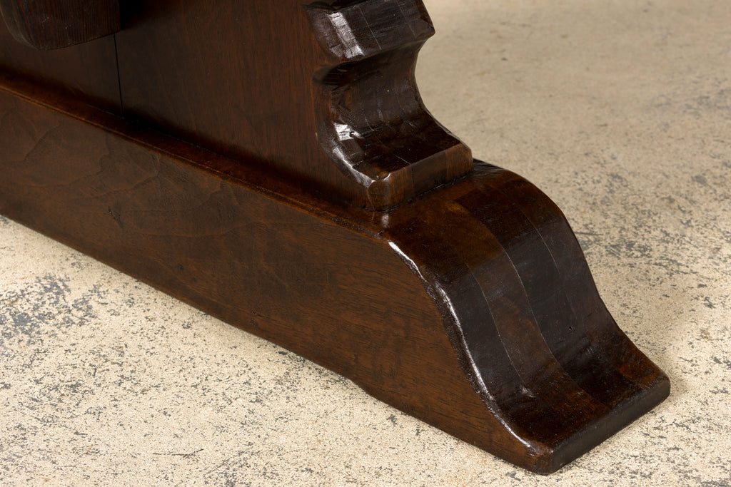 19th Century French Provincial Walnut Trestle Dining Table
