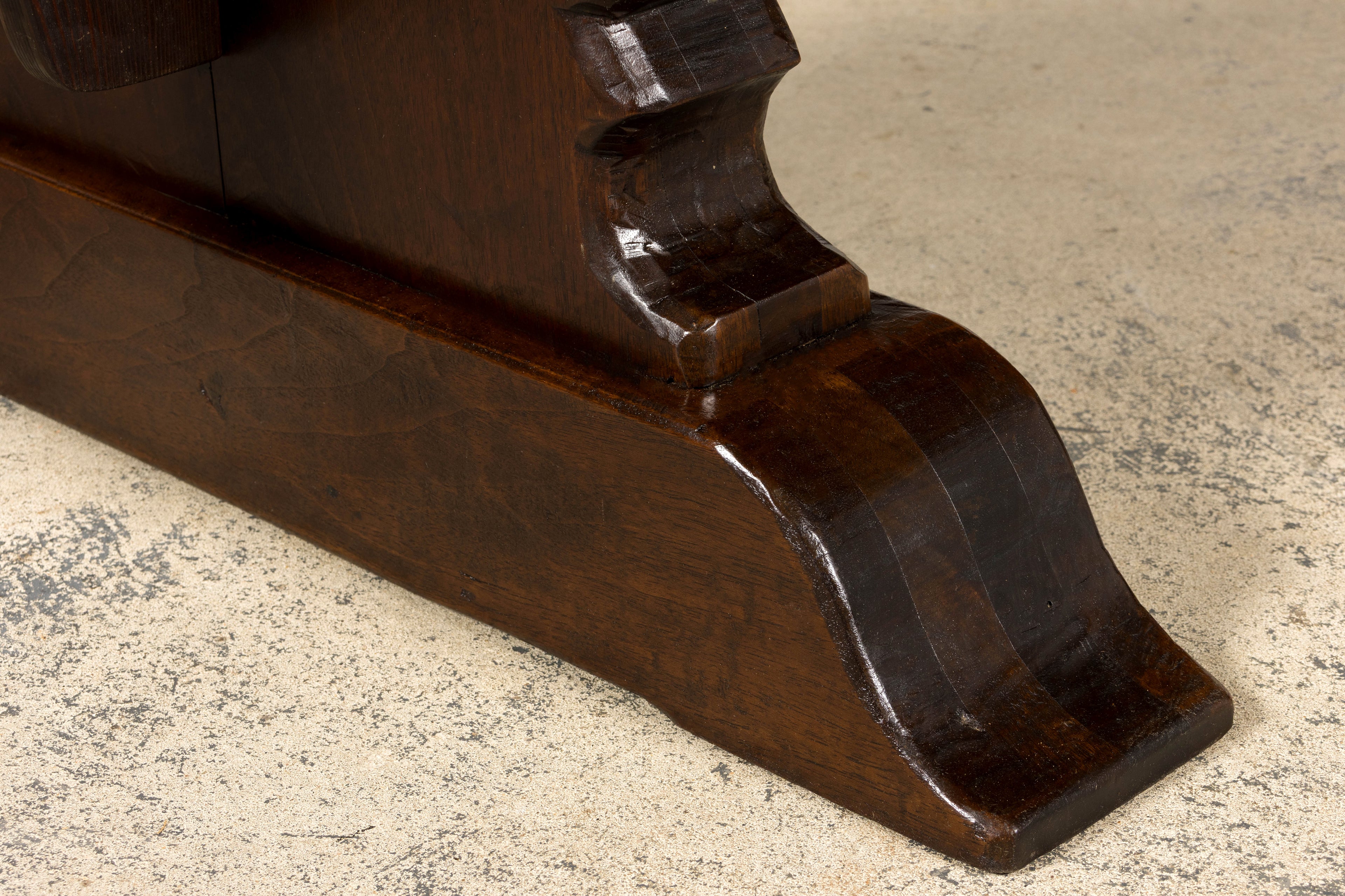 19th Century French Provincial Walnut Trestle Dining Table