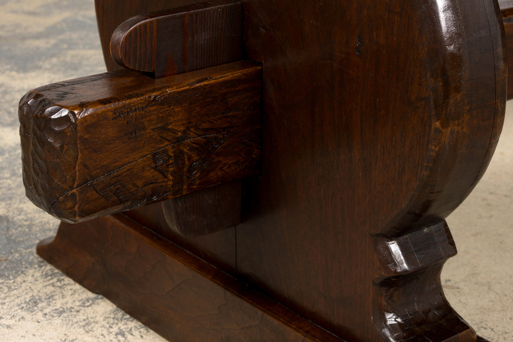 19th Century French Provincial Walnut Trestle Dining Table