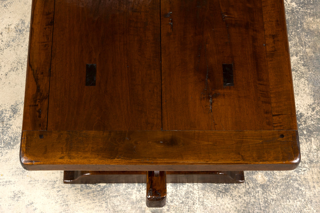 19th Century French Provincial Walnut Trestle Dining Table