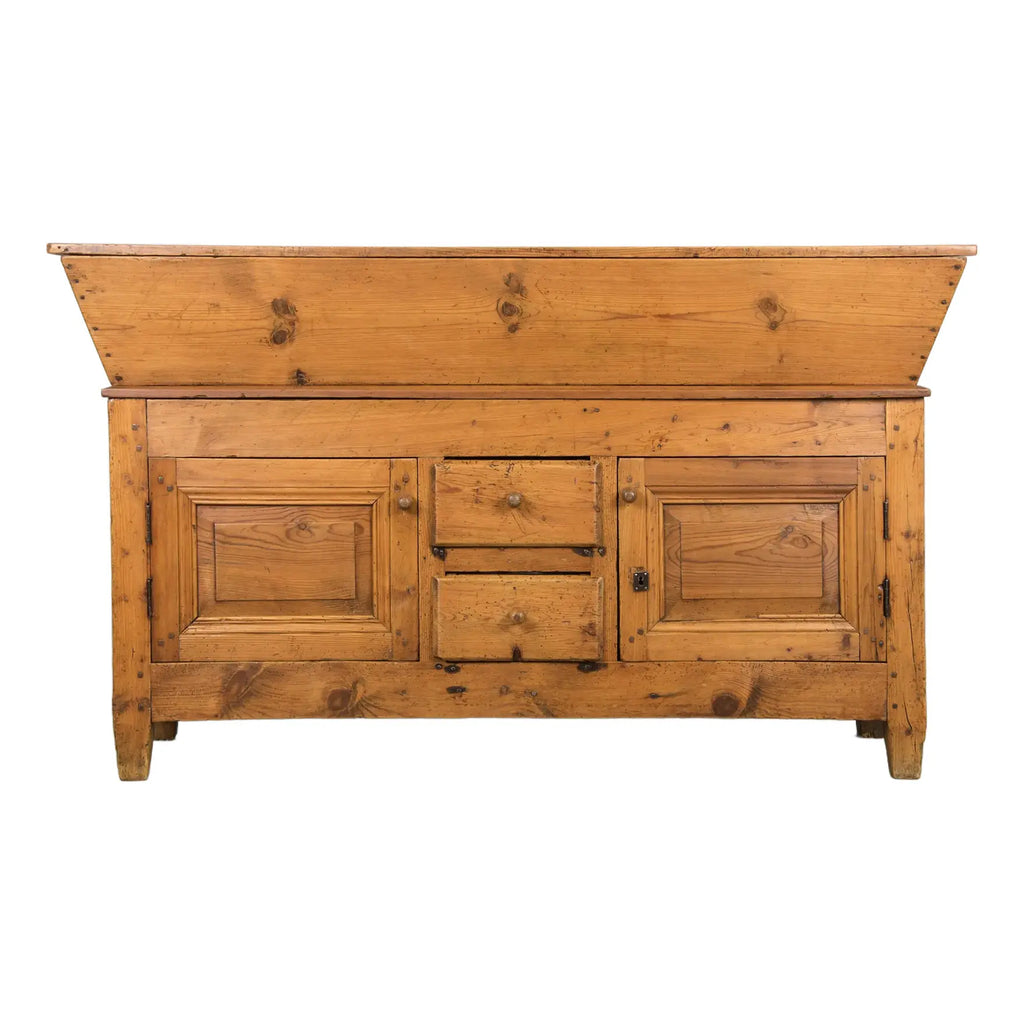 19th Century Country French Provincial Pine Farmhouse Dough Bin Cabinet