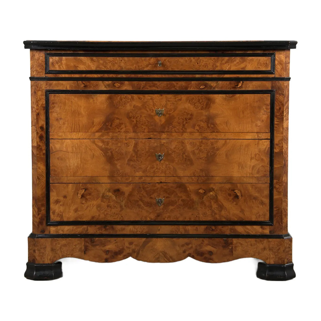 19th Century French Louis Philippe Birds Eye Maple Chest Of Drawers