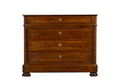 19th Century French Louis Philippe Burl Walnut Commode W/ Carrara Marble