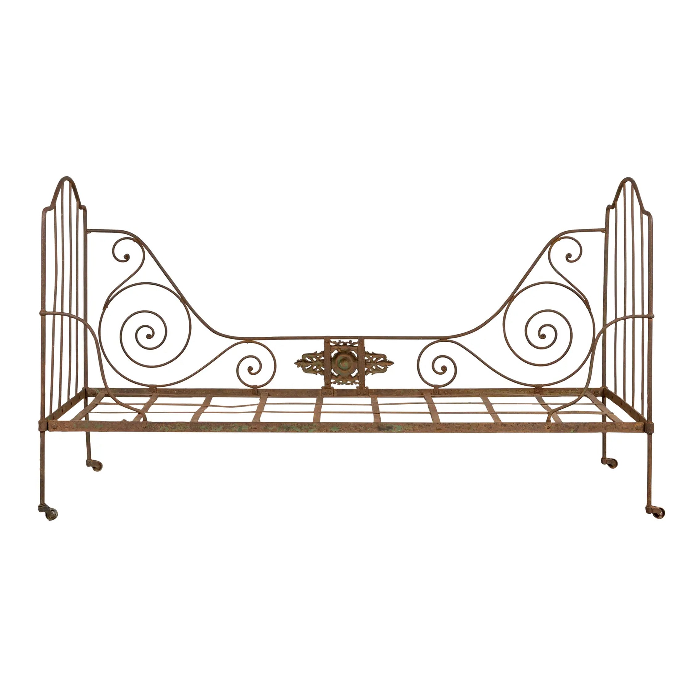 19th Century French Napoleon III Wrought Iron Outdoor Daybed