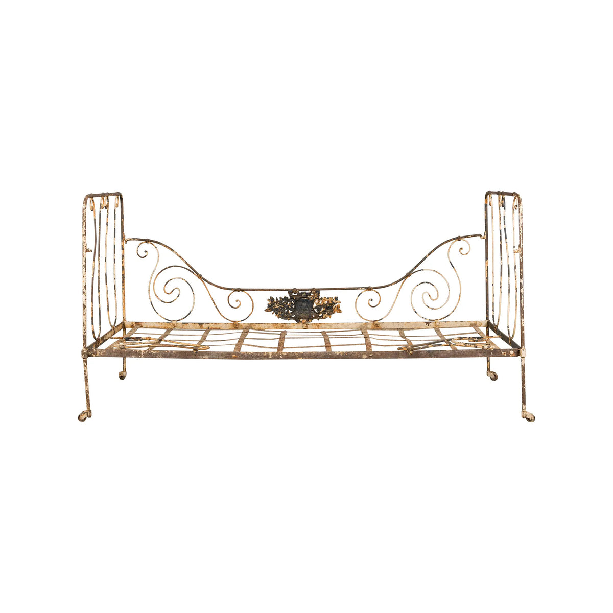 19th Century French Napoleon III Wrought Iron Painted Outdoor Daybed