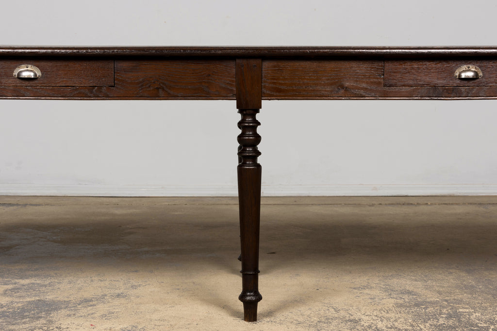 Mid-19th Century French Louis Philippe Long Oak Dining Table with Drawers