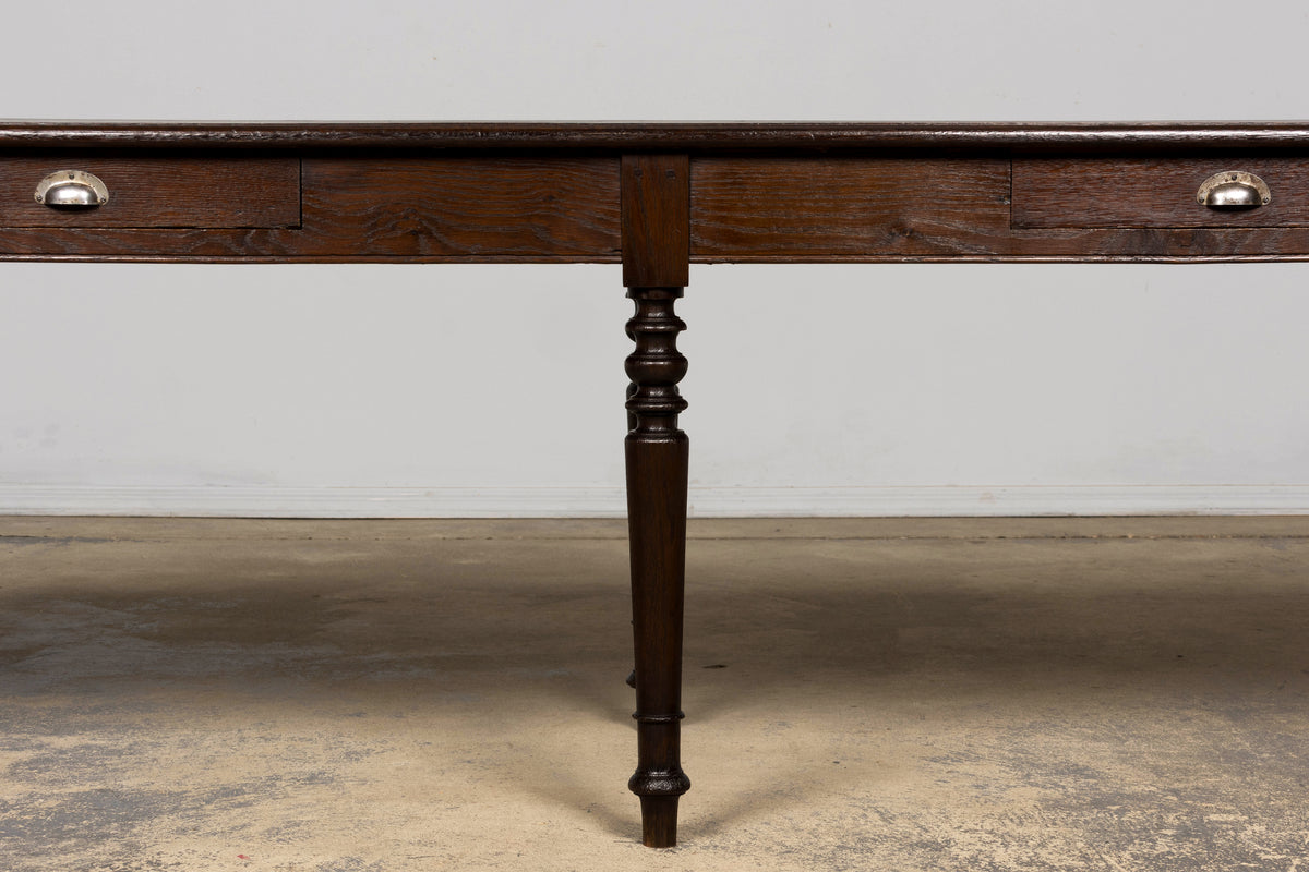 Mid-19th Century French Louis Philippe Long Oak Dining Table with Drawers