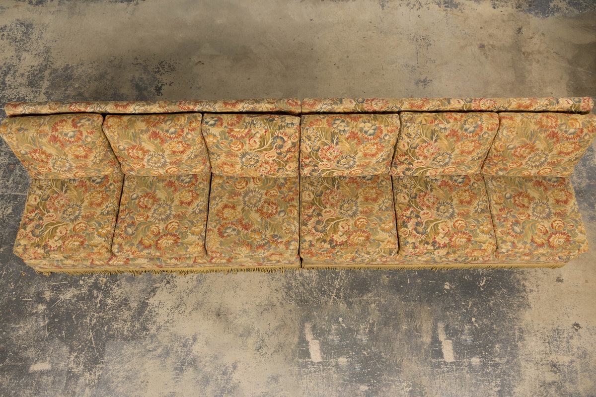 Vintage French Country Sofas in Floral Tapestry – A Pair