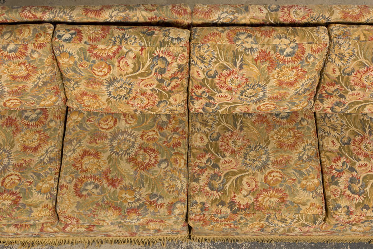 Vintage French Country Sofas in Floral Tapestry – A Pair