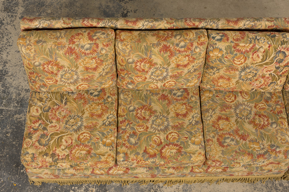 Vintage French Country Sofas in Floral Tapestry – A Pair