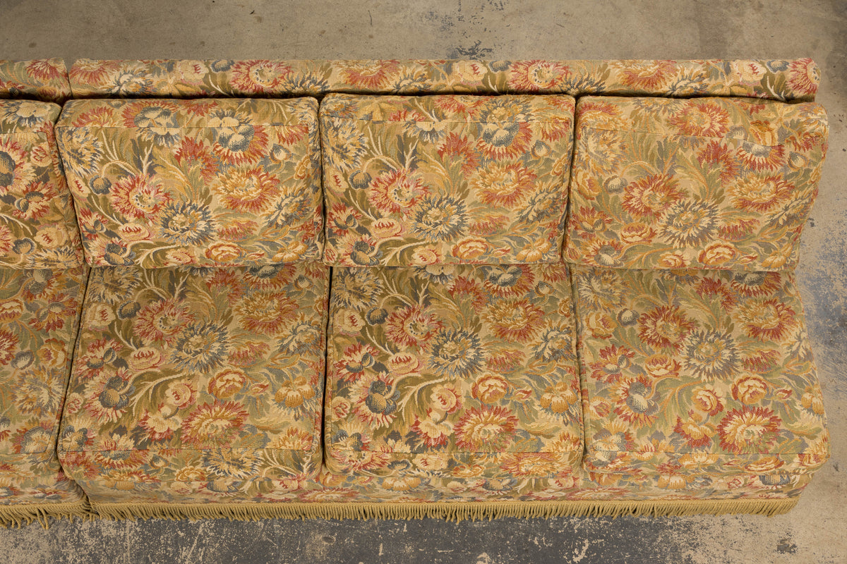 Vintage French Country Sofas in Floral Tapestry – A Pair