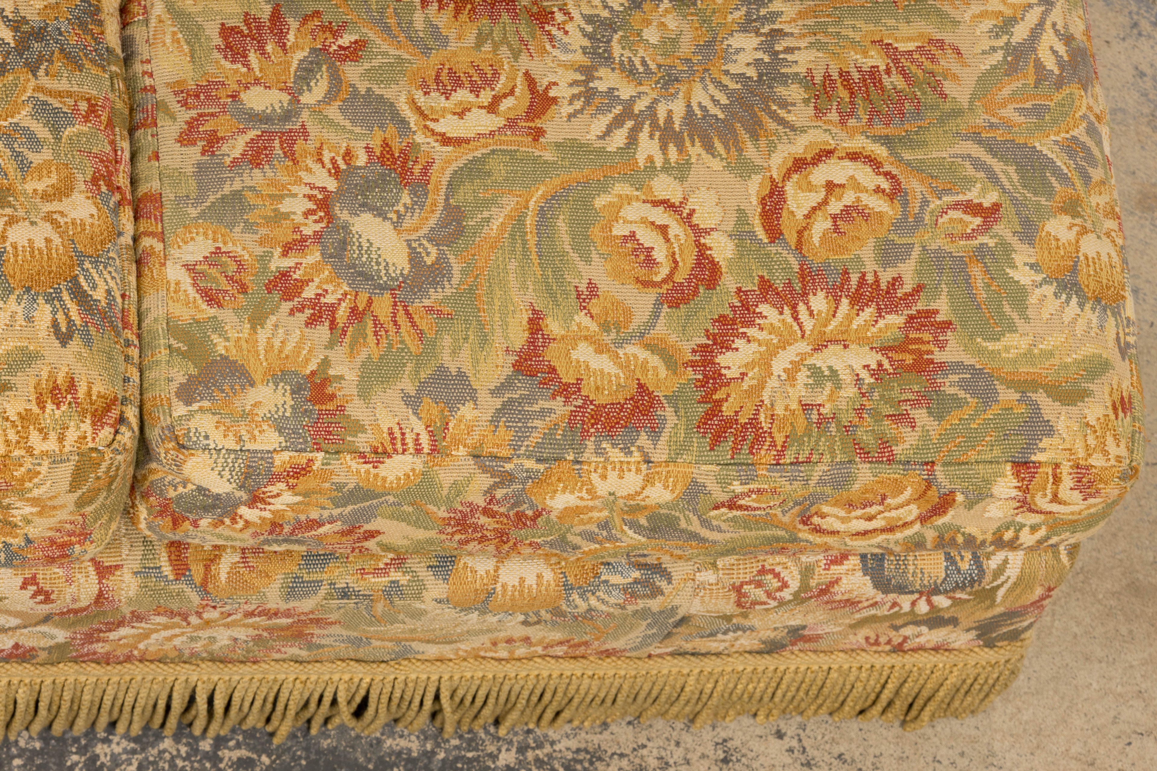Vintage French Country Sofas in Floral Tapestry – A Pair