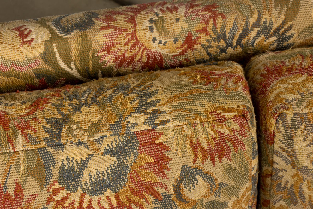Vintage French Country Sofas in Floral Tapestry – A Pair