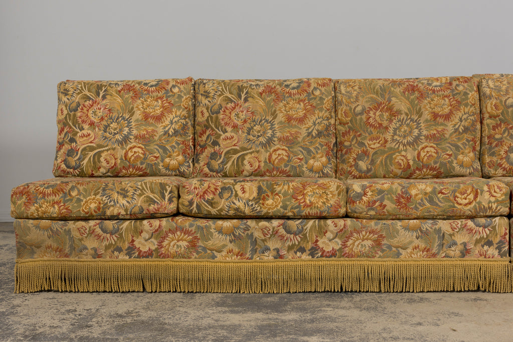 Vintage French Country Sofas in Floral Tapestry – A Pair