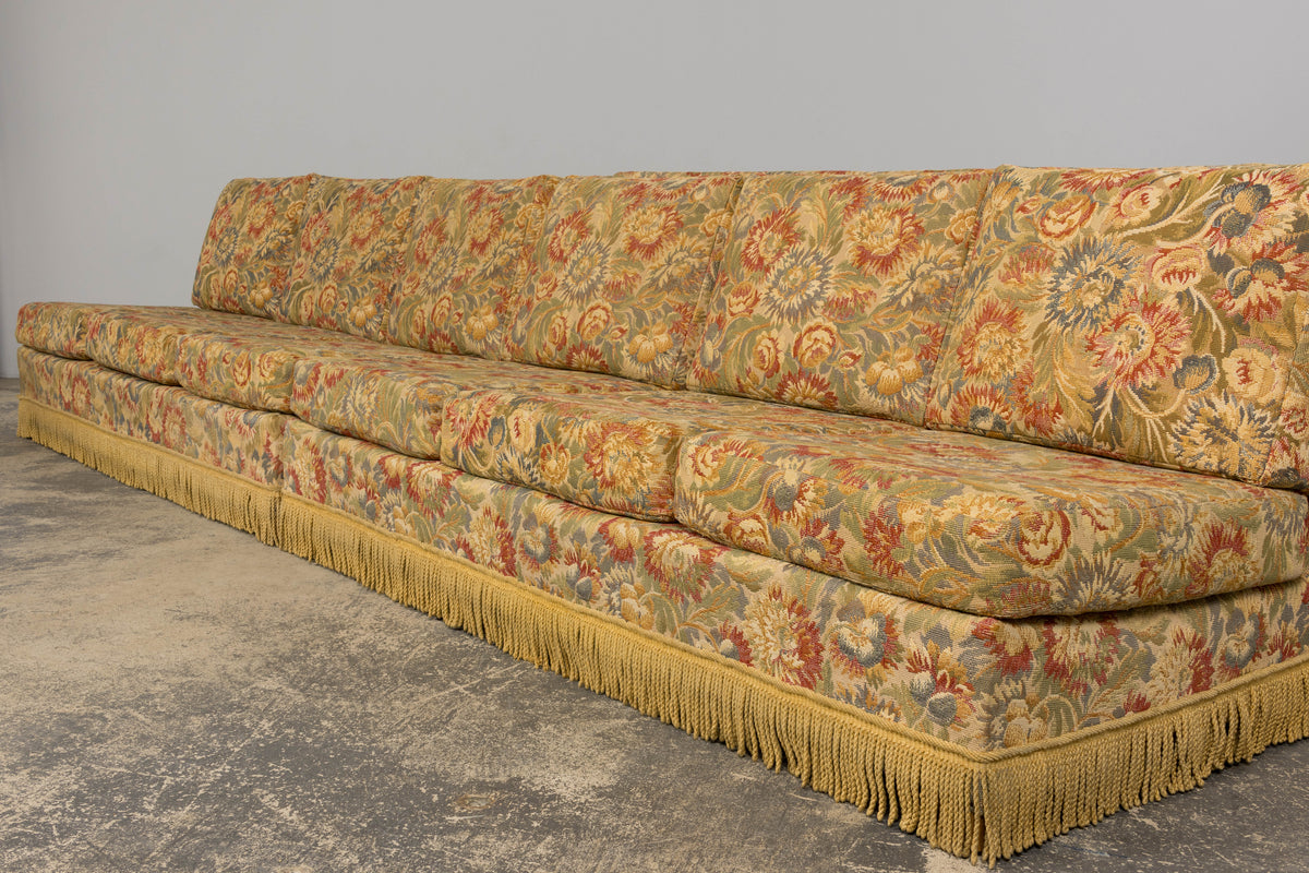 Vintage French Country Sofas in Floral Tapestry – A Pair