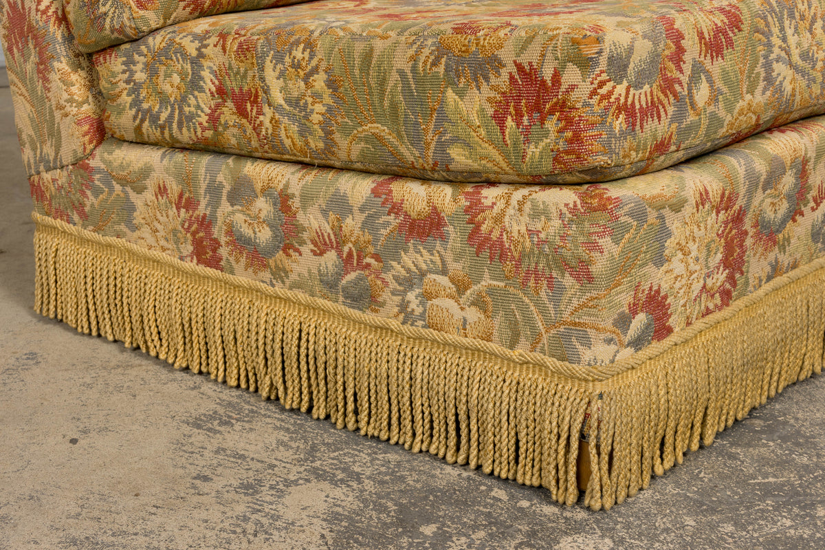 Vintage French Country Sofas in Floral Tapestry – A Pair