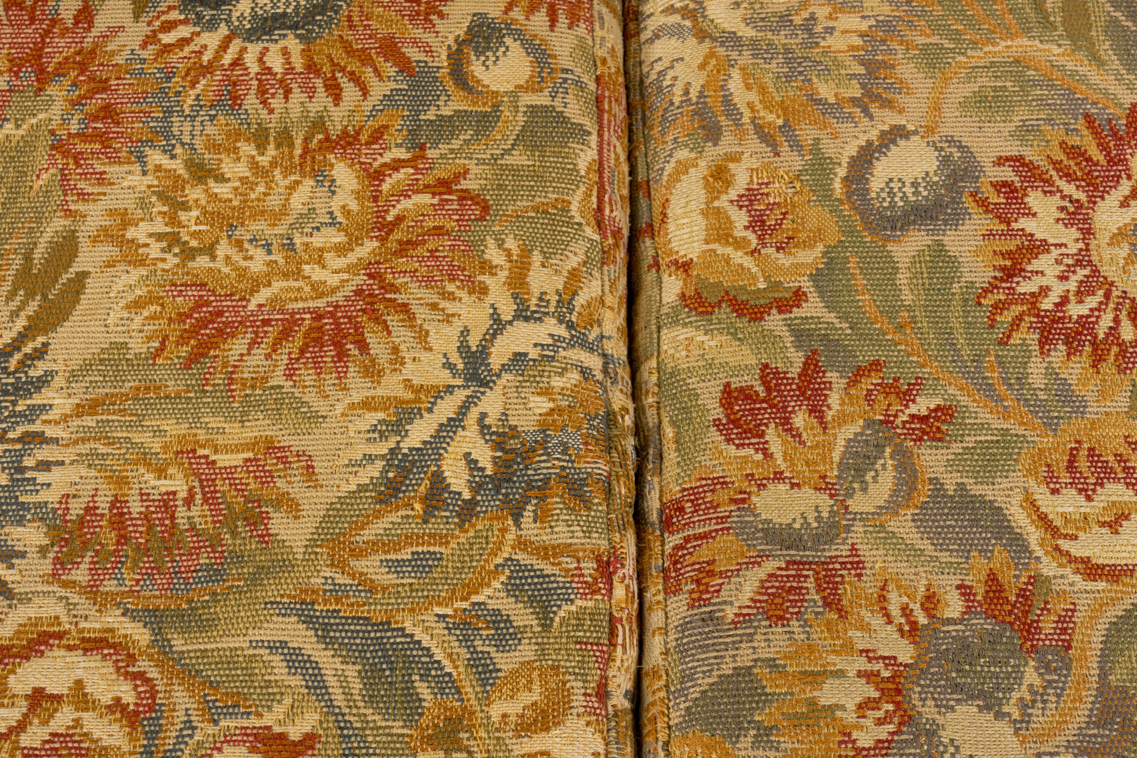 Vintage French Country Sofas in Floral Tapestry – A Pair