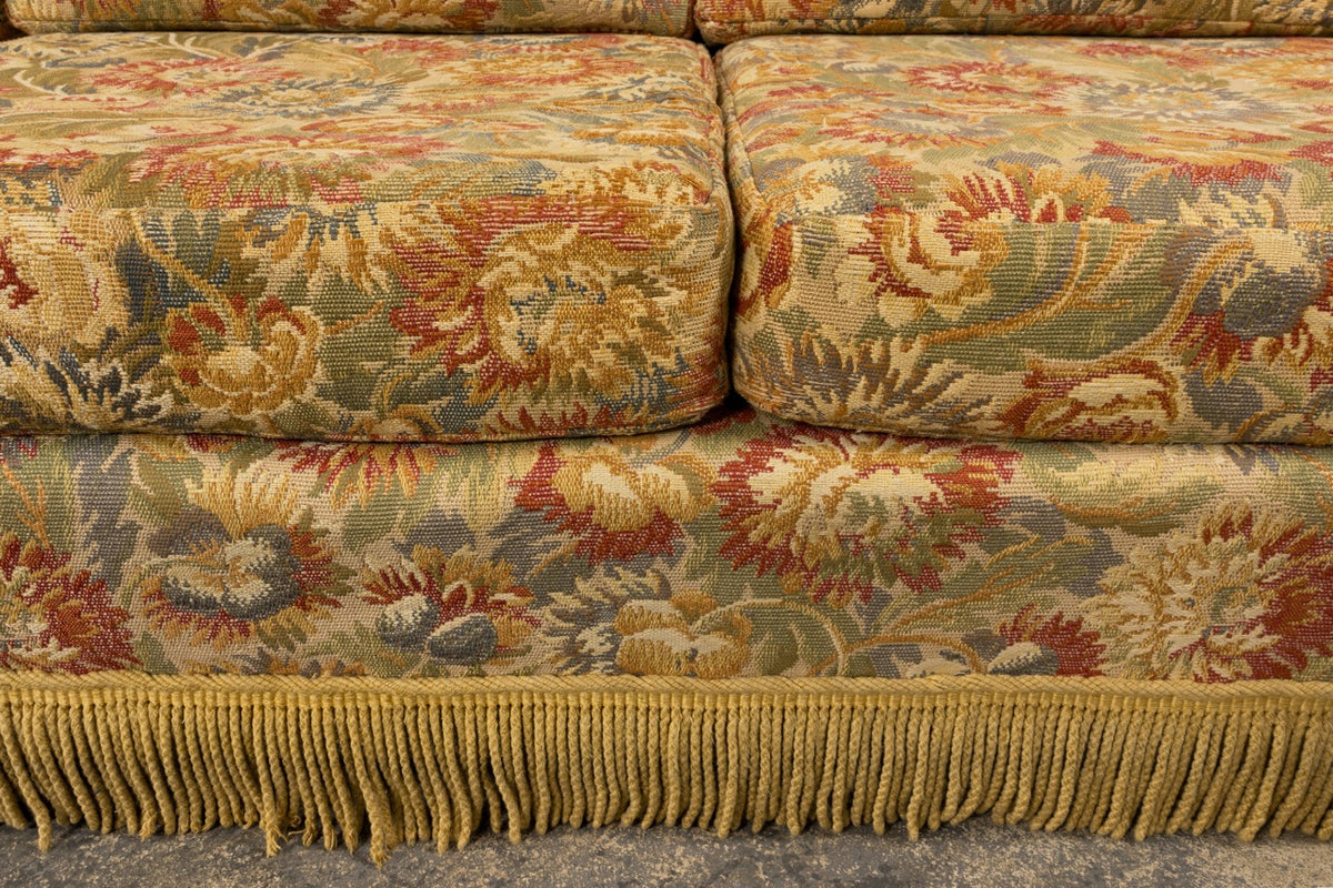 Vintage French Country Sofas in Floral Tapestry – A Pair