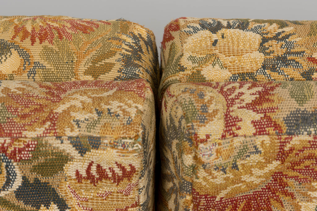 Vintage French Country Sofas in Floral Tapestry – A Pair