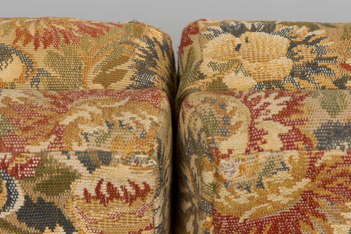 Vintage French Country Sofas in Floral Tapestry – A Pair