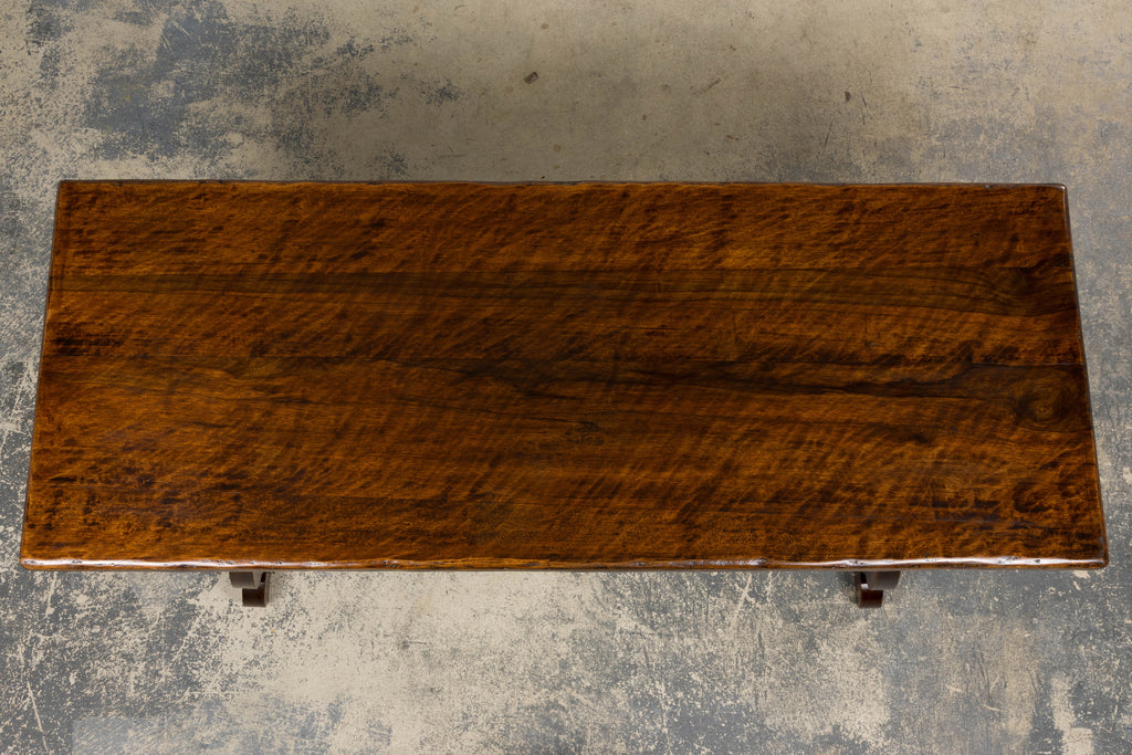 Antique Spanish Renaissance Revival Walnut Trestle Dining Table