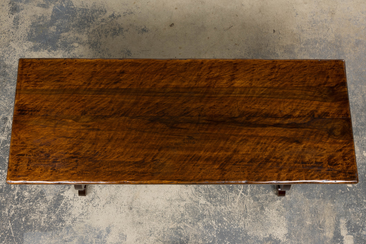 Antique Spanish Renaissance Revival Walnut Trestle Dining Table