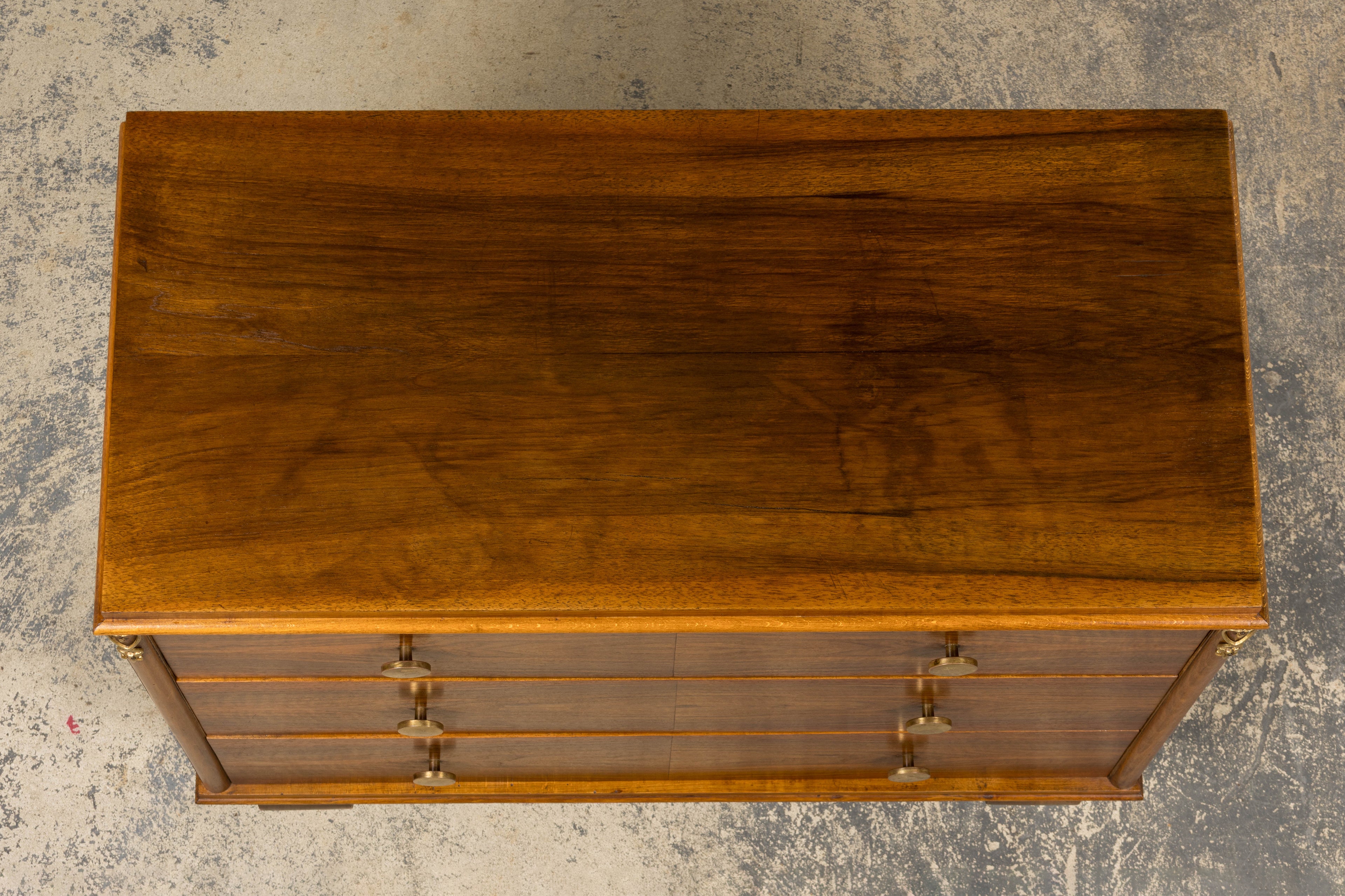 1930s French Art Deco Walnut Chest of Drawers
